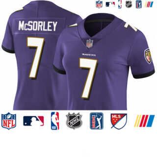 Ravens #7 Trace McSorley Purple Team Color Women's Stitched Football Vapor Untouchable Limited Jersey