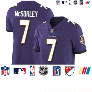 Ravens #7 Trace McSorley Purple Team Color Youth Stitched Football Vapor Untouchable Limited Jersey