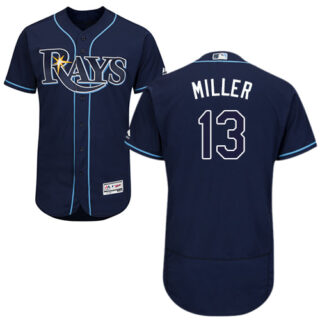 Rays #13 Brad Miller Dark Blue Flexbase Authentic Collection Stitched Baseball Jersey