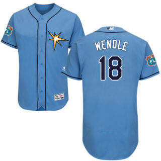 Rays #18 Joey Wendle Light Blue Flexbase Authentic Collection Stitched Baseball Jersey