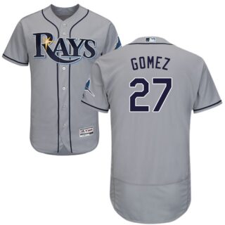 Rays #27 Carlos Gomez Grey Flexbase Authentic Collection Stitched Baseball Jersey