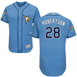 Rays #28 Daniel Robertson Light Blue Flexbase Authentic Collection Stitched Baseball Jersey