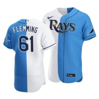Rays #61 Josh Fleming Split White Blue Two-Tone Jersey