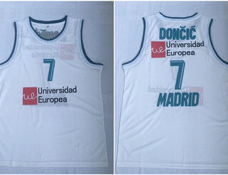 Real Madrid 7 Luka Doncic White Basketball Home Jersey 2017-18