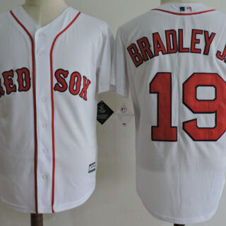 Red Sox 19 Jackie Bradley Jr. White Cool Base Jersey