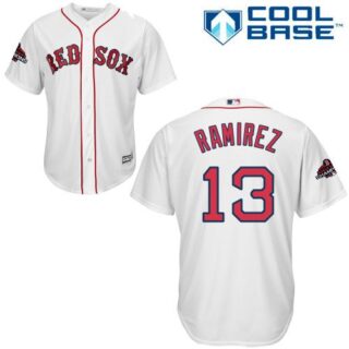 Red Sox #13 Hanley Ramirez New White Cool Base 2018 World Series Champions Stitched MLB Jersey