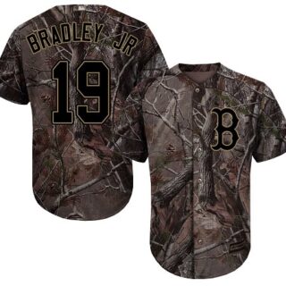 Red Sox #19 Jackie Bradley Jr Camo Realtree Collection Cool Base Stitched Youth Baseball Jersey