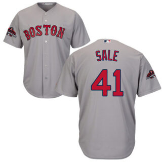 Red Sox #41 Chris Sale Grey New Cool Base 2018 World Series Champions Stitched MLB Jersey