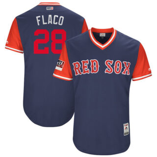 Red Sox 28 J.D. Martinez Flaco Navy 2018 Players' Weekend Authentic Team Jersey
