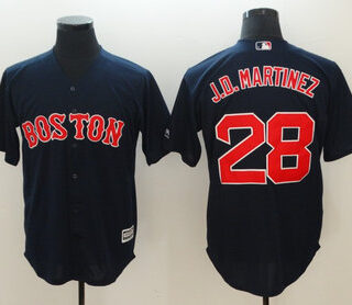 Red Sox 28 J.D. Martinez Navy Cool Base Jersey