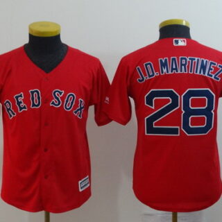 Red Sox 28 J.D. Martinez Red Youth Cool Base Jersey
