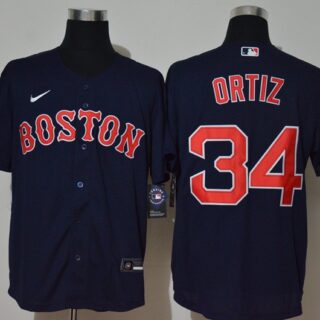 Red Sox 34 David Ortiz Navy 2020 Nike Cool Base Jersey