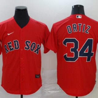 Red Sox 34 David Ortiz Red 2020 Nike Cool Base Jersey