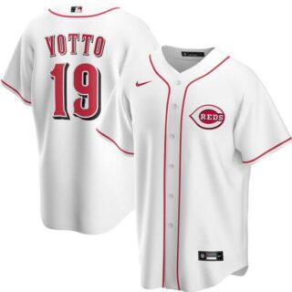 Reds 19 Joey Votto White Nike 2020 Cool Base Jersey