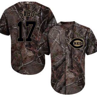 Reds #17 Chris Sabo Camo Realtree Collection Cool Base Stitched Baseball Jersey
