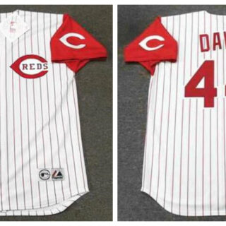 Reds 44 Eric Davis White 1996 Throwback Jersey