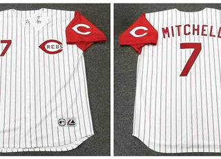 Reds 7 Kevin Mitchell White Throwback Cool Base Jersey