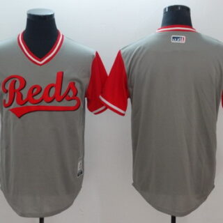 Reds Blank Gray 2018 Players' Weekend Cool Base Jersey