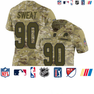 Redskins #90 Montez Sweat Camo Women's Stitched Football Limited 2018 Salute to Service Jersey
