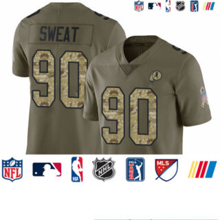 Redskins #90 Montez Sweat Olive Camo Men's Stitched Football Limited 2017 Salute To Service Jersey