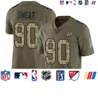 Redskins #90 Montez Sweat Olive Camo Youth Stitched Football Limited 2017 Salute to Service Jersey