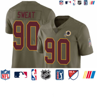 Redskins #90 Montez Sweat Olive Youth Stitched Football Limited 2017 Salute to Service Jersey