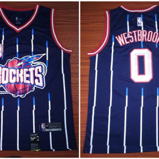 Rockets 0 Russell Westbrook Blue Nike Swingman Jersey