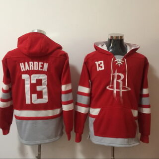 Rockets 13 James Harden Red All Stitched Hooded Sweatshirt