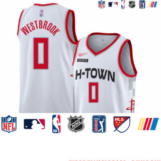 Rockets #0 Russell Westbrook White Basketball Swingman City Edition 2019 20 Jersey