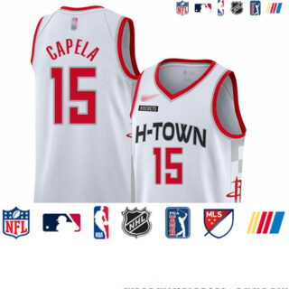 Rockets #15 Clint Capela White Basketball Swingman City Edition 2019 20 Jersey