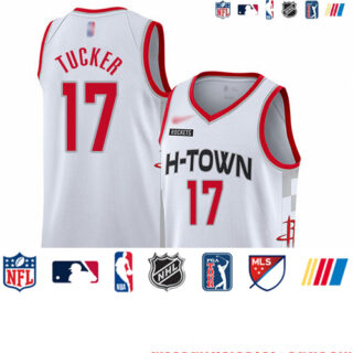 Rockets #17 PJ Tucker White Basketball Swingman City Edition 2019 20 Jersey