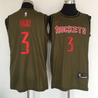 Rockets 3 Chris Paul Olive Nike Swingman Jersey