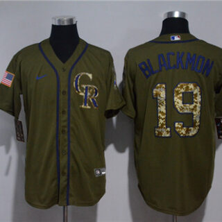 Rockies 19 Charlie Blackmon Olive 2020 Nike Cool Base Jersey