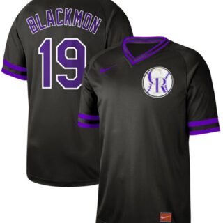 Rockies #19 Charlie Blackmon Black Authentic Cooperstown Collection Stitched Baseball Jersey