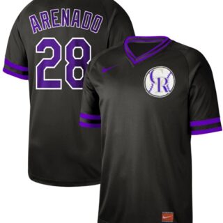 Rockies #28 Nolan Arenado Black Authentic Cooperstown Collection Stitched Baseball Jersey