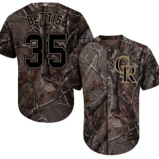 Rockies #35 Chad Bettis Camo Realtree Collection Cool Base Stitched Youth Baseball Jersey
