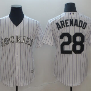 Rockies 28 Nolan Arenado White Cool Base Jersey