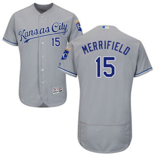Royals #15 Whit Merrifield Grey Flexbase Authentic Collection Stitched Baseball Jersey