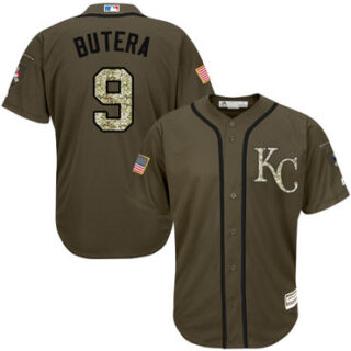 Royals #9 Drew Butera Green Salute to Service Stitched Baseball Jersey