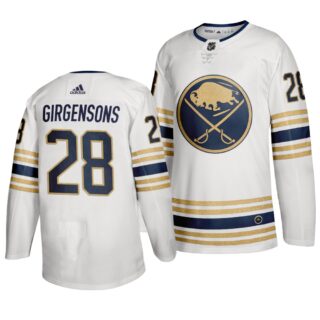 Sabres 28 Zemgus Girgensons White 50th Anniversary Adidas Jersey