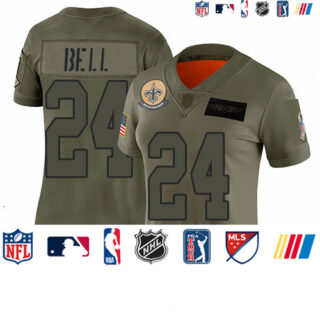 Saints #24 Vonn Bell Camo Women's Stitched Football Limited 2019 Salute to Service Jersey