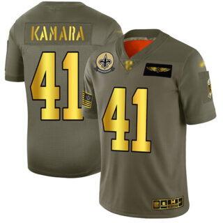 Saints #41 Alvin Kamara Camo Gold Men's Stitched Football Limited 2019 Salute To Service Jersey