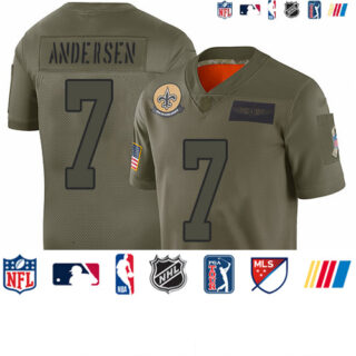 Saints #7 Morten Andersen Camo Men's Stitched Football Limited 2019 Salute To Service Jersey