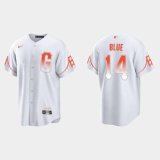 San Francisco Giants #14 Vida Blue Men's 2021 City Connect White Fan's Version Jersey