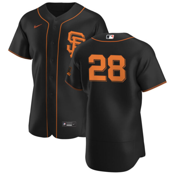 San Francisco Giants #28 Buster Posey Men's Nike Black Alternate 2020 Authentic Player MLB Jersey