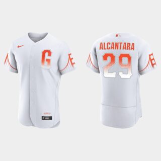 San Francisco Giants #29 Arismendy Alcantara Men's 2021 City Connect Authentic White Jersey