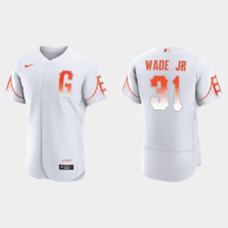 San Francisco Giants #31 Lamonte Wade Jr. Men's 2021 City Connect Authentic White Jersey