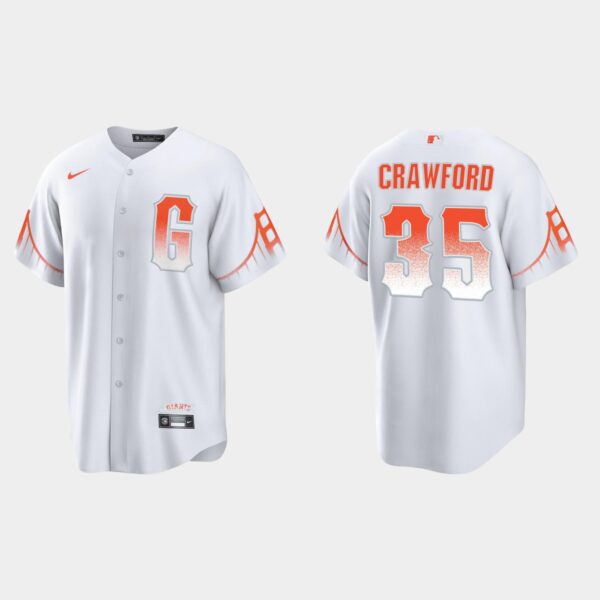 San Francisco Giants #35 Brandon Crawford Men's 2021 City Connect White Fan's Version Jersey