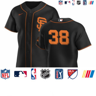 San Francisco Giants #38 Tyler Beede Men's Nike Black Alternate 2020 Authentic Player MLB Jersey