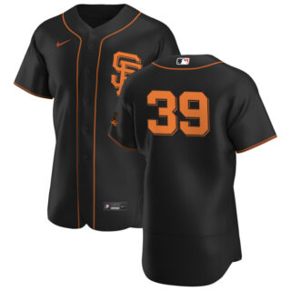 San Francisco Giants #39 Rico Garcia Men's Nike Black Alternate 2020 Authentic Player MLB Jersey